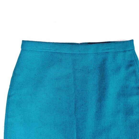 Pure Collection Teal Moon Wool Pencil Skirt | Classic Workwear | UK Tailoring - Picture 14 of 16